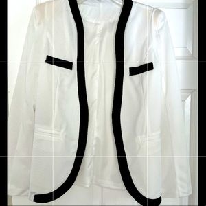 Brand New White Blazer with Black Trim